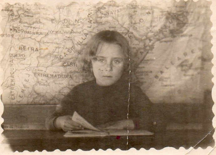 María Zamora en la escuela